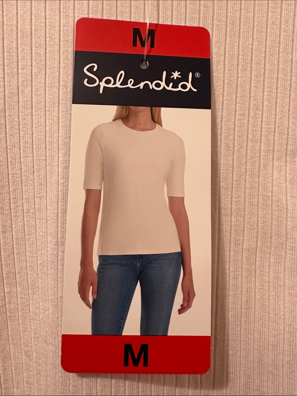 Splendid Ribbed Crewneck Top in Pale Cream - Picture 2 of 10